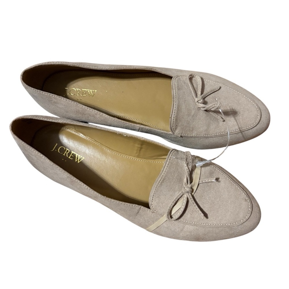 J. Crew Women's Cream Loafers with Bow Detail 9.5 Slip On